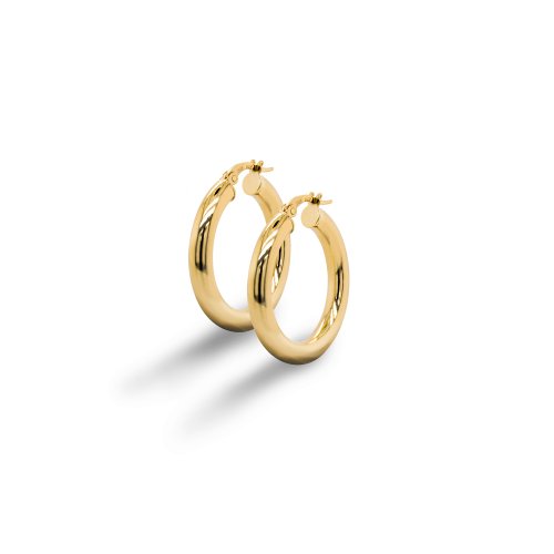 Gold Tube Hoops 10K Medium Size (23.5mm)