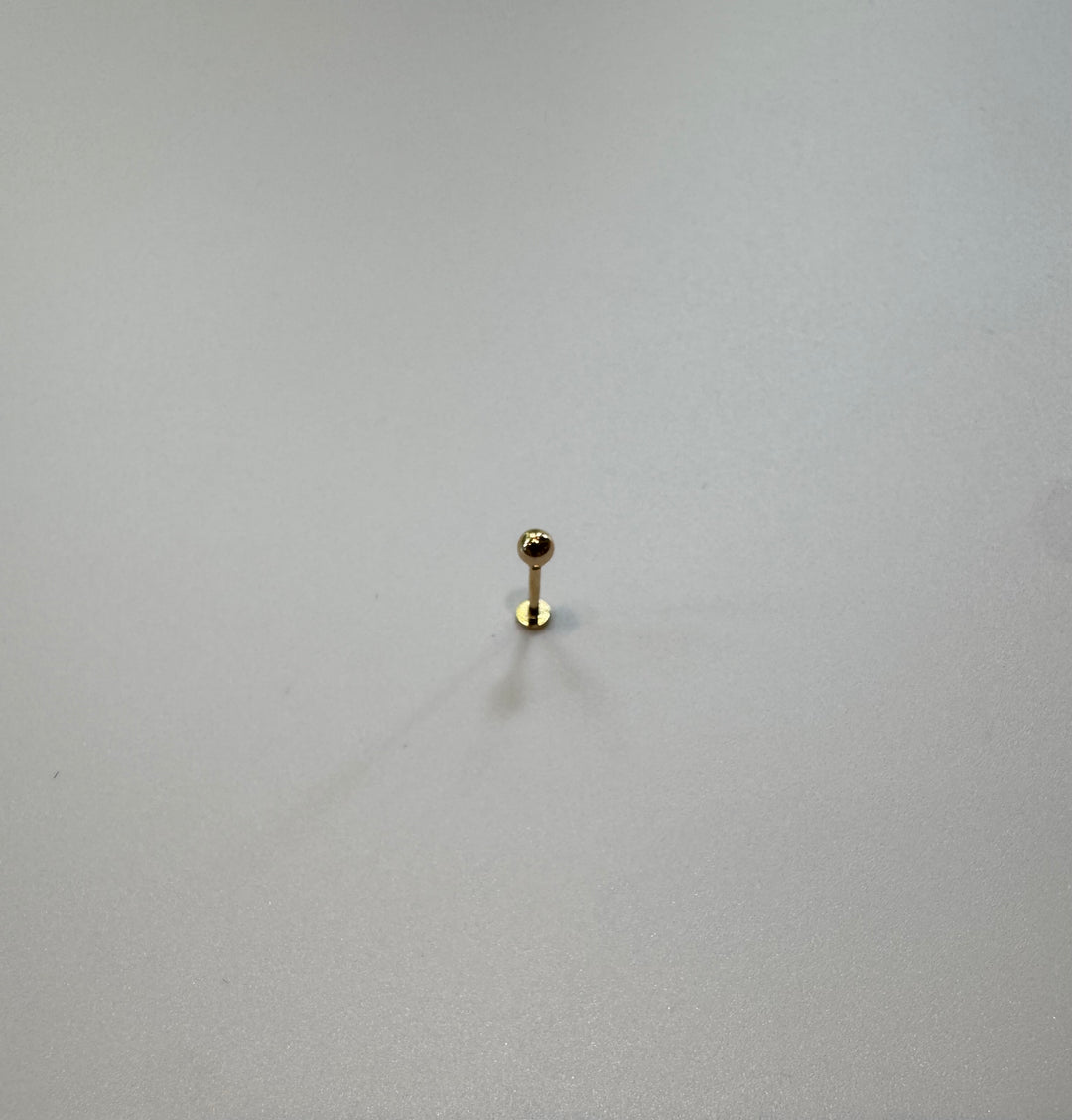 14K Flat Back Gold Ball