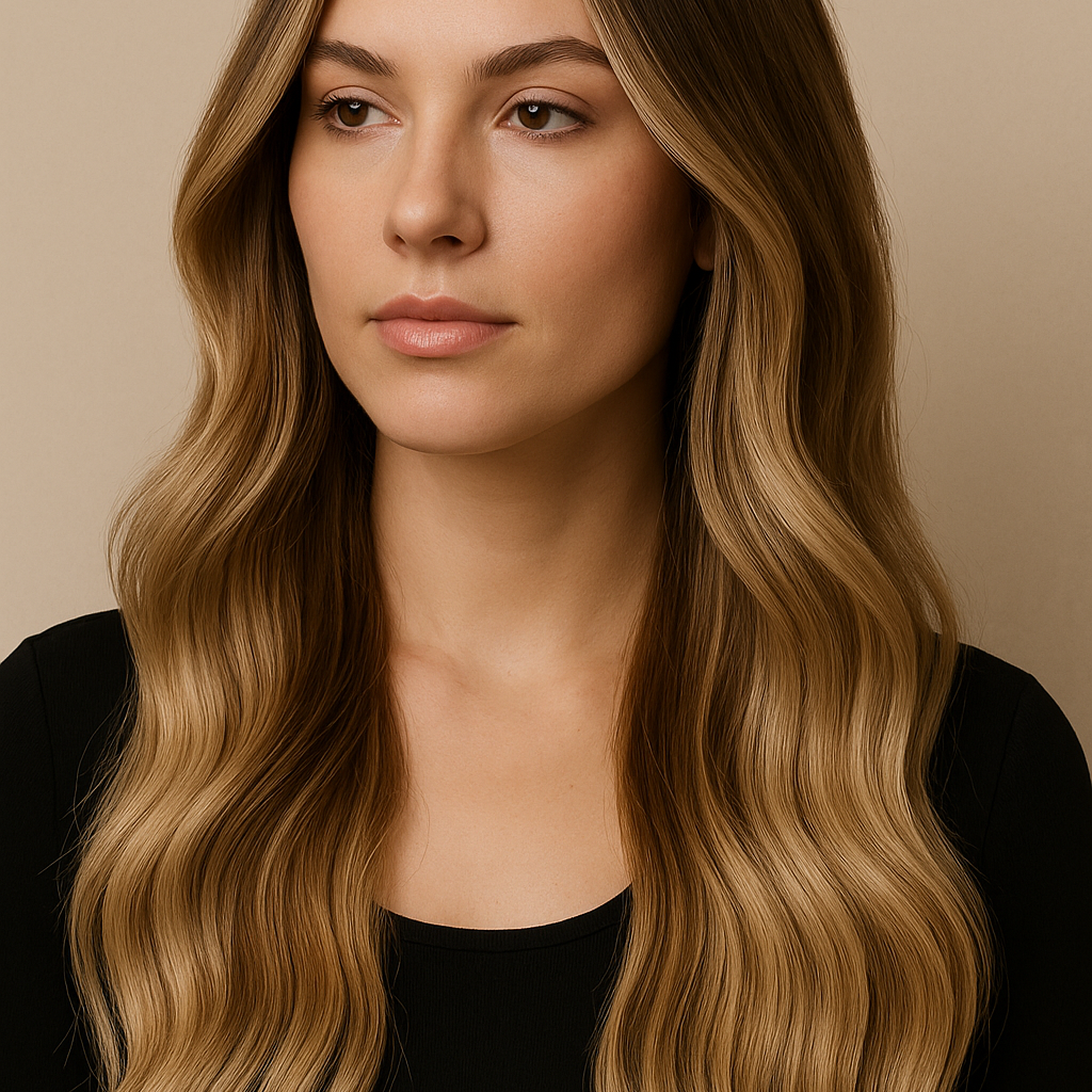 Luxury hand-tied hair extensions by HOLDENGRACE salon Toronto — seamless blend and natural waves, Bloor West Village.