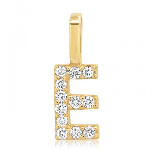 Load image into Gallery viewer, 14K Yellow Gold Diamond Letter Pendant
