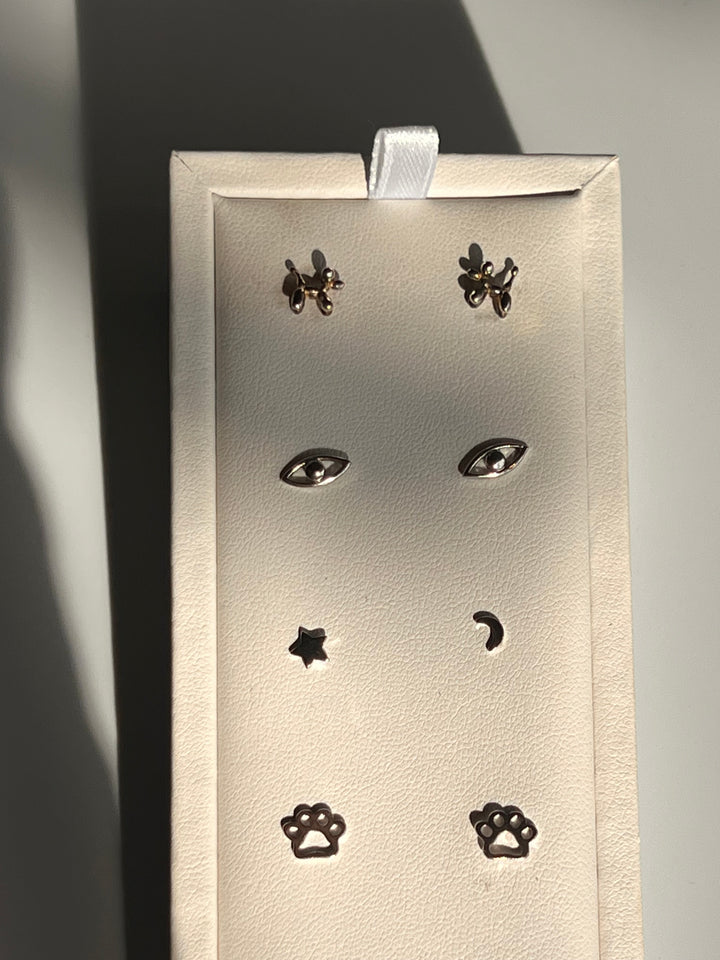 Balloon Dog Silver Stud Earrings