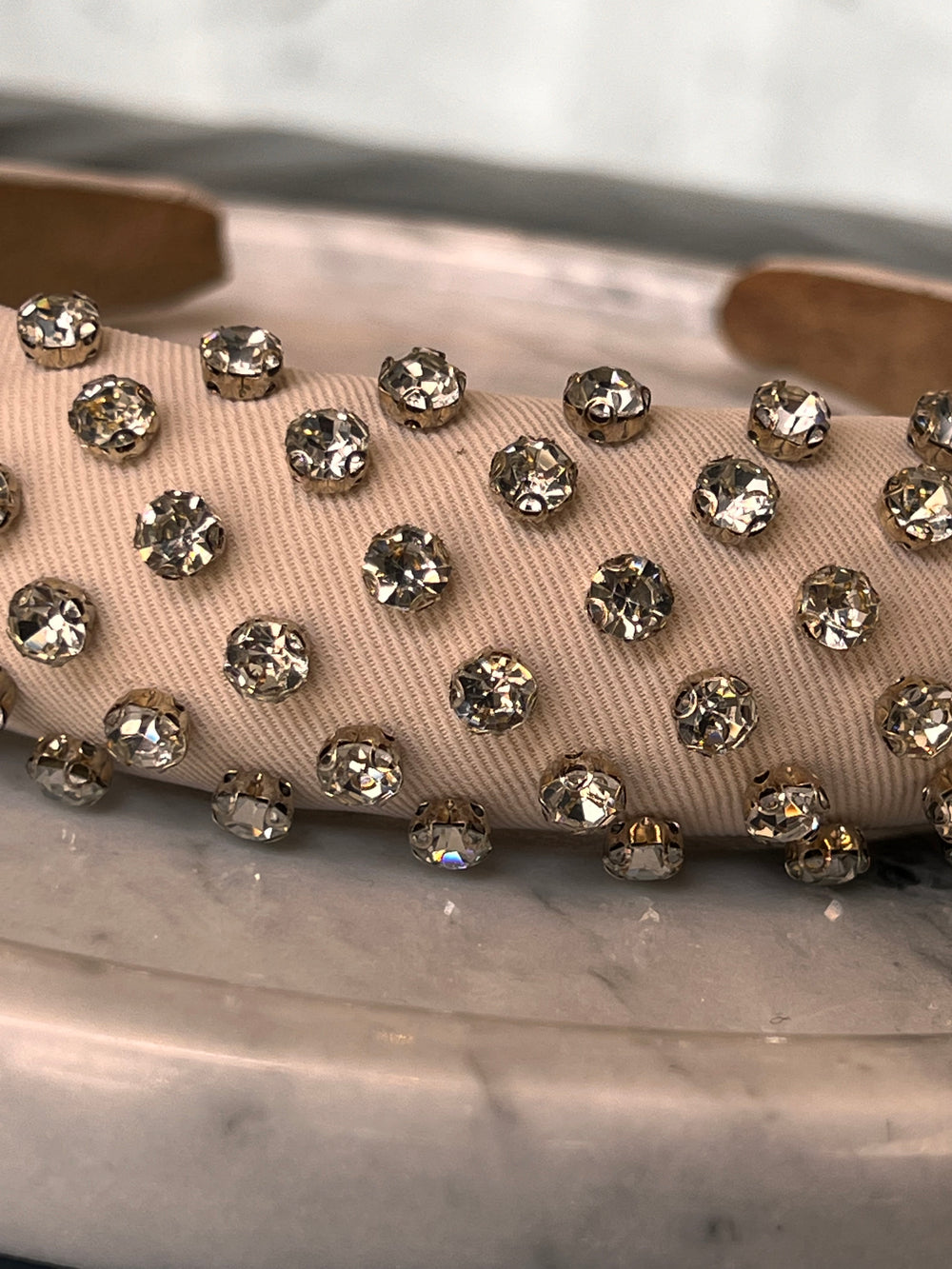 FRANCESGRACE Cream Crystal Embellished Headband - HOLDENGRACE - HOLDENGRACE