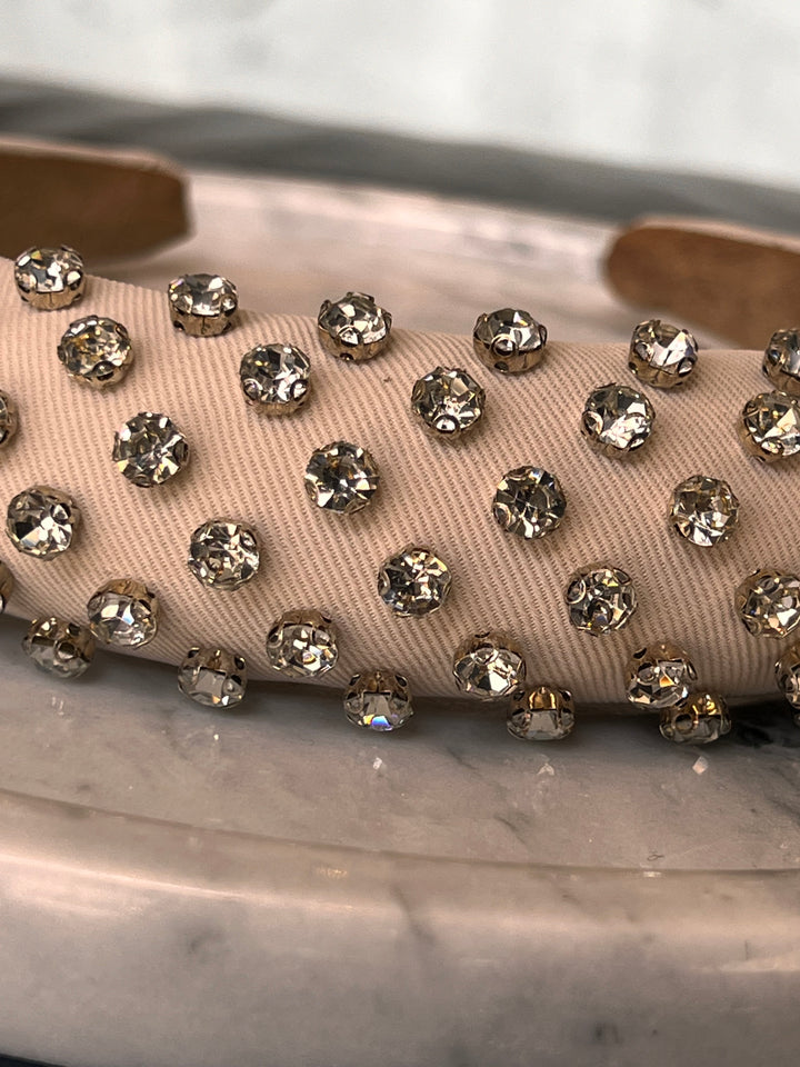 FRANCESGRACE Cream Crystal Embellished Headband - HOLDENGRACE - HOLDENGRACE