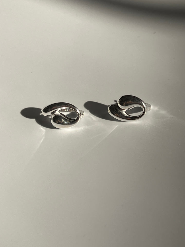 Frances Grace Silver Swirl Huggie Earrings