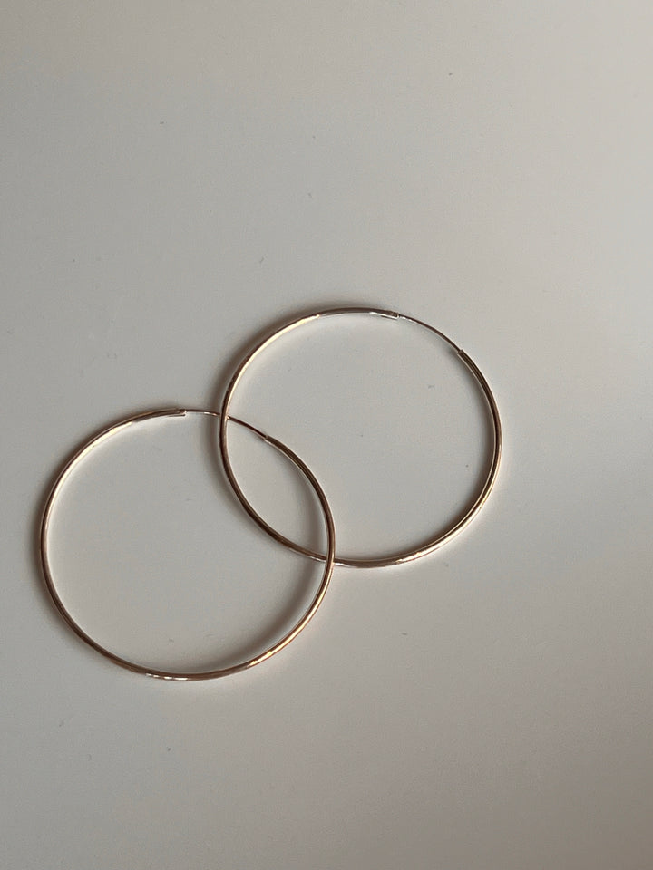 SIlver Wire Hoops XL