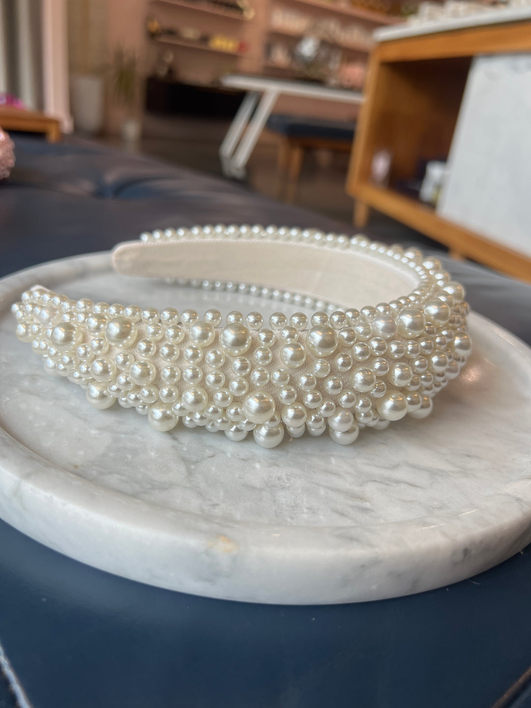 FRANCESGRACE White Beaded Statement Headband - HOLDENGRACE - HOLDENGRACE