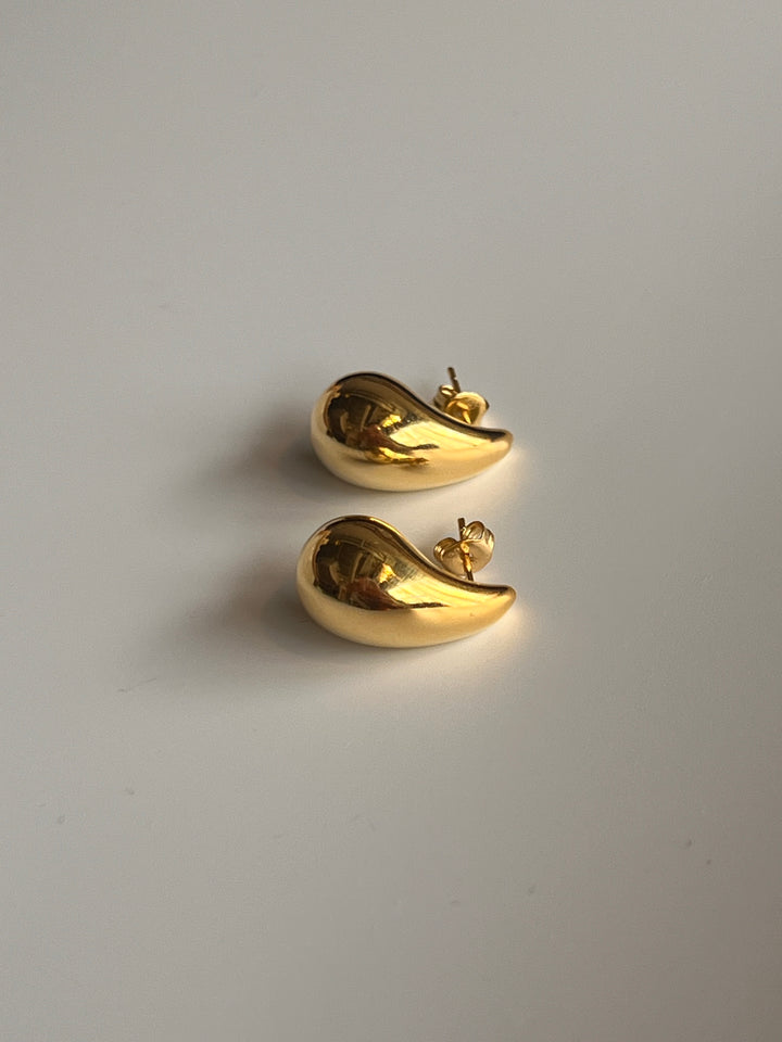Frances Grace Silver Gold-Tone Bubble Teardrop Earrings (Large)