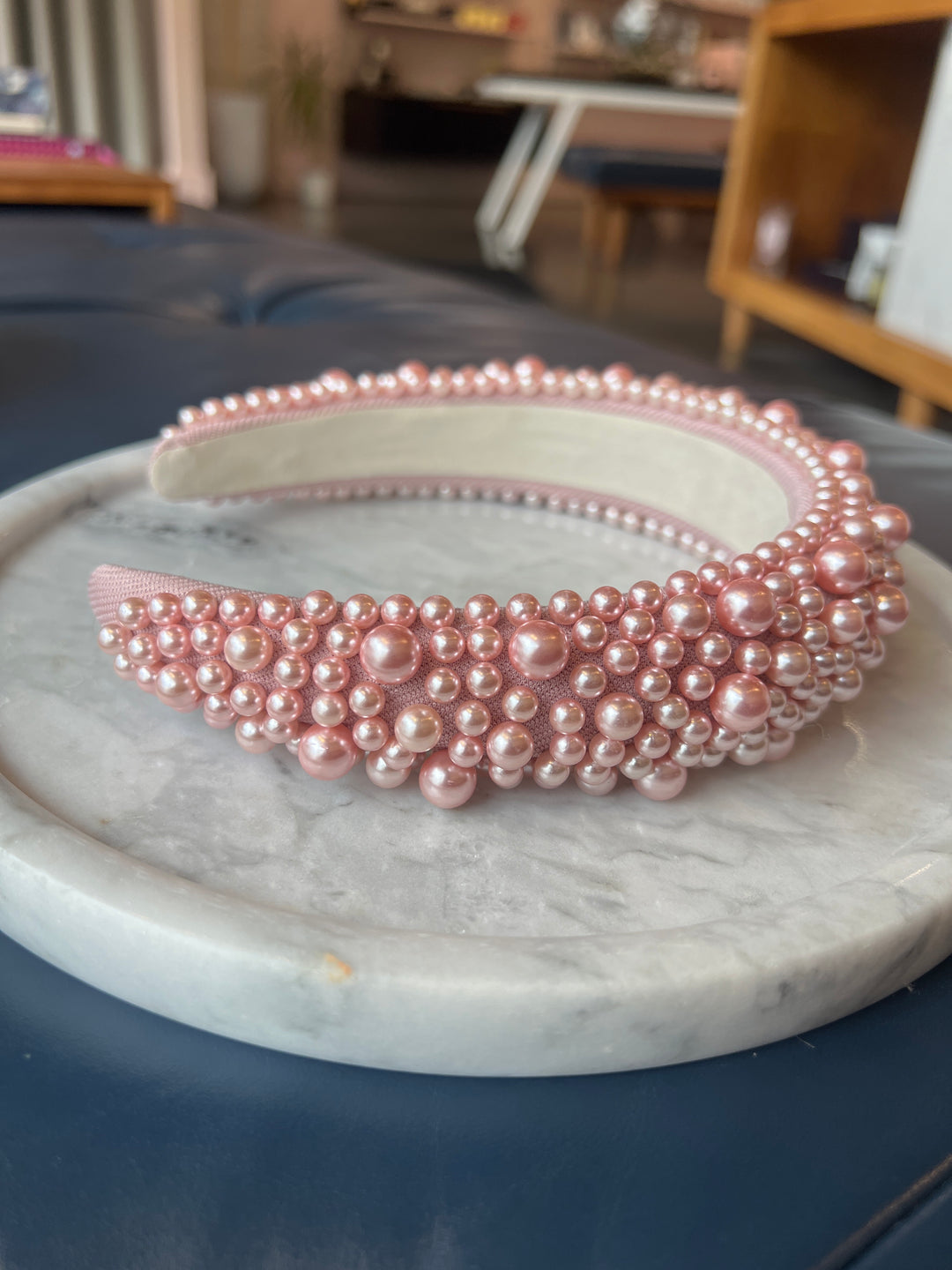 FRANCESGRACE Pink Beaded Statement Headband - HOLDENGRACE - HOLDENGRACE