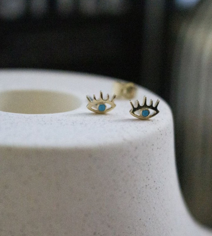 Frances Grace Single 10K Canadian Gold Evil Eye Stud Earring