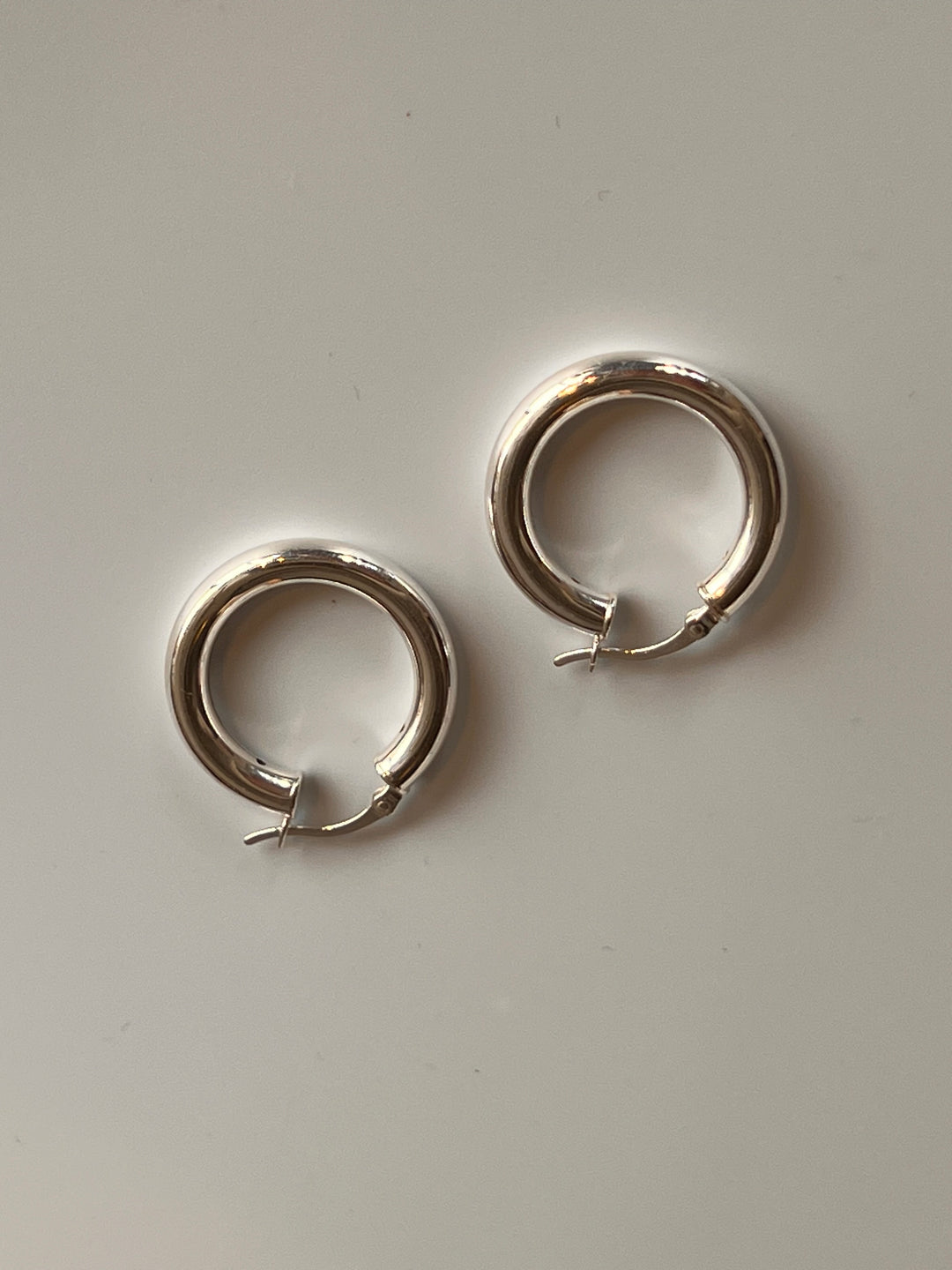 Frances Grace Small Silver Tube Hoop Earrings