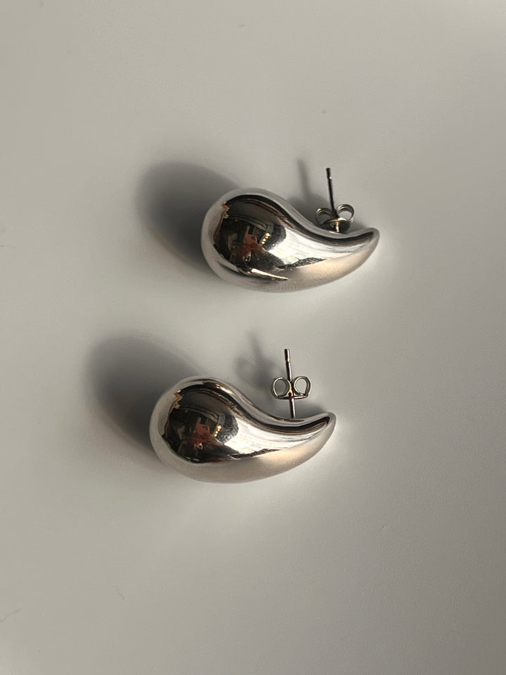 Frances Grace Silver Bubble Teardrop Earrings (Large)