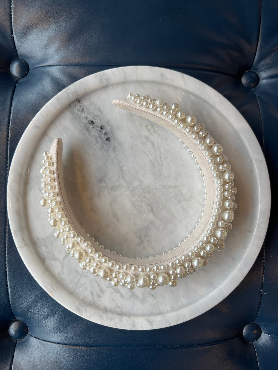 FRANCESGRACE White Beaded Statement Headband - HOLDENGRACE - HOLDENGRACE