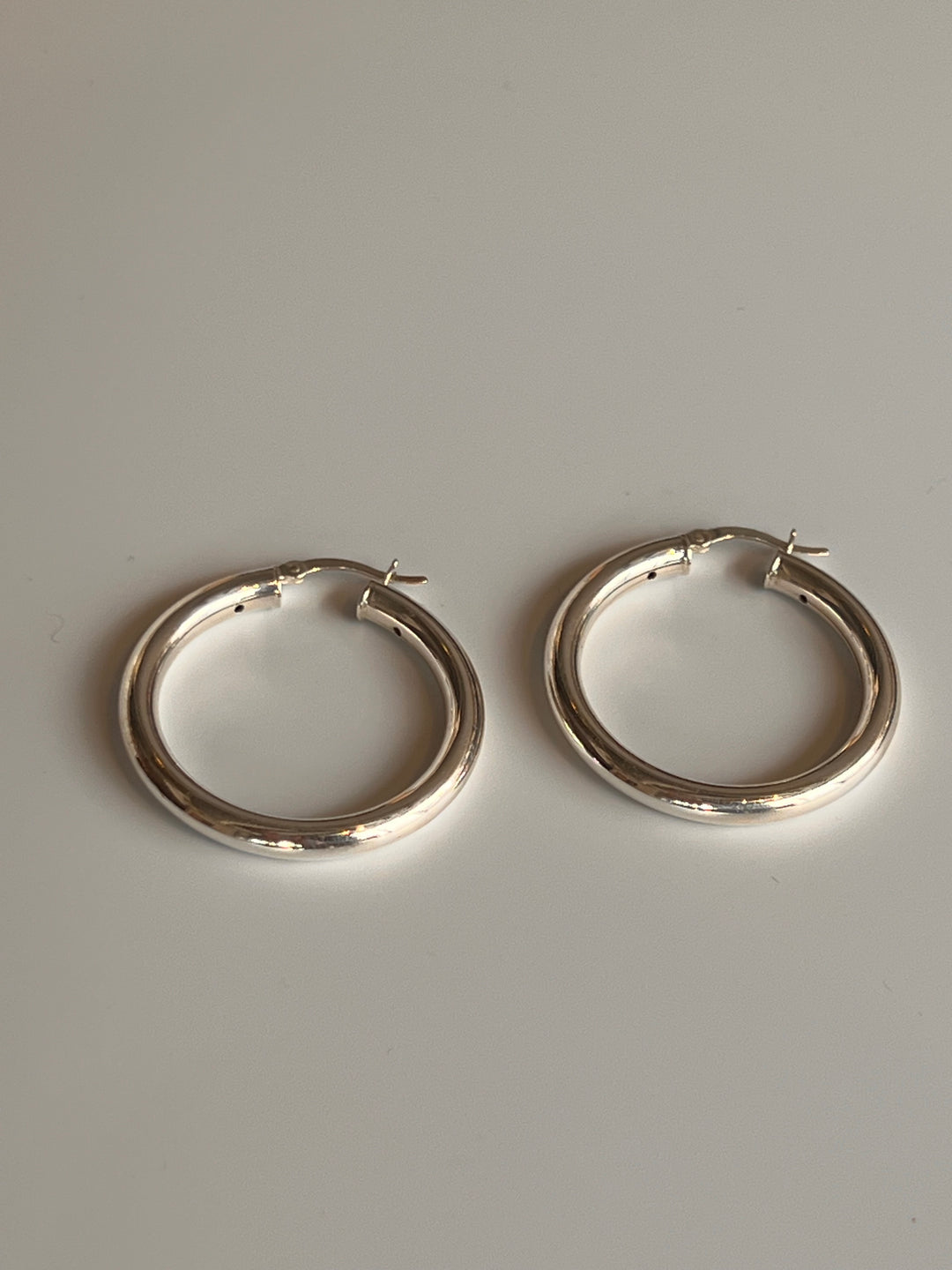 Frances Grace Silver Tube Hoop Earrings Large