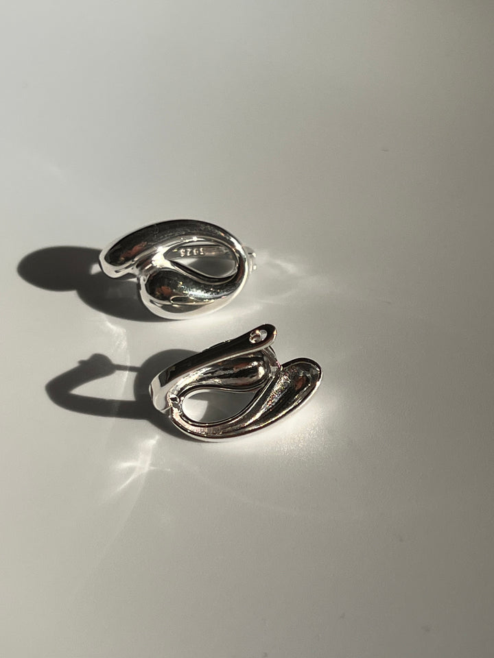Frances Grace Silver Swirl Huggie Earrings