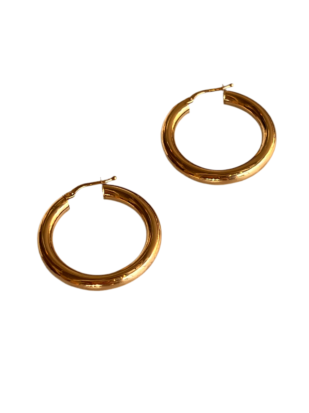 Frances Grace 10K Canadian Gold Medium Tube Hoop Earrings