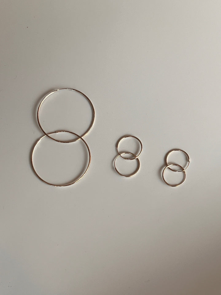 SIlver Wire Hoops XL
