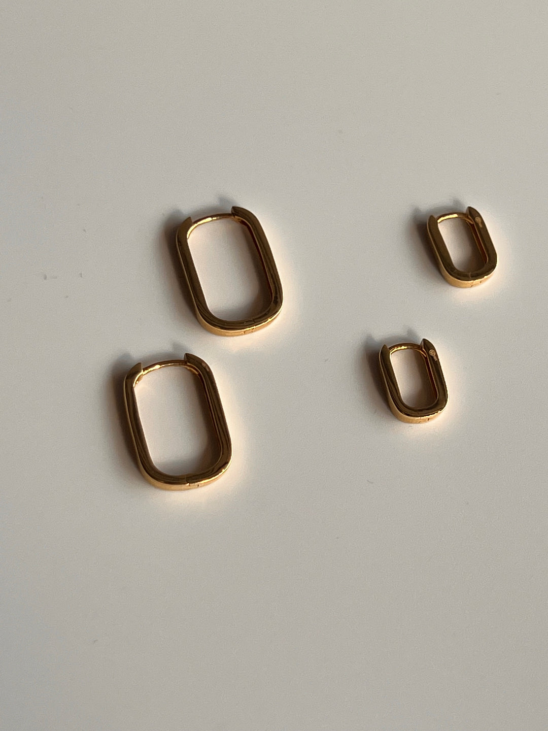 Frances Grace 10K Gold Flat Paperclip Oval Mini Earrings