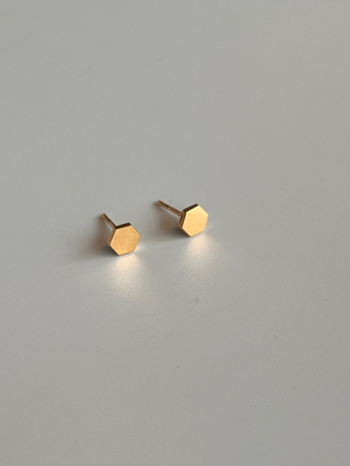 Frances Grace 10K Gold Hexagon Stud Earrings
