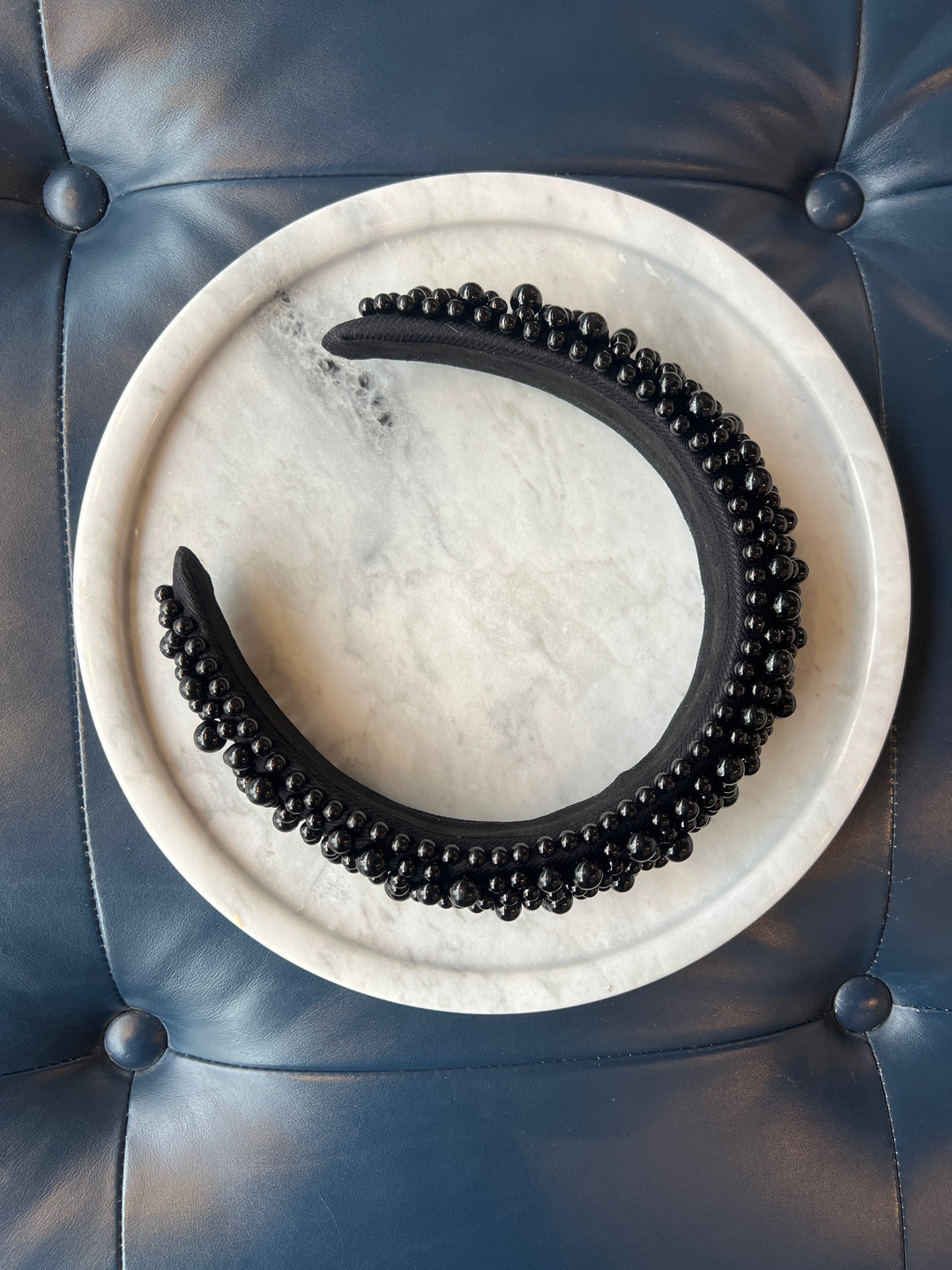 FRANCESGRACE Black Beaded Statement Headband - HOLDENGRACE - HOLDENGRACE