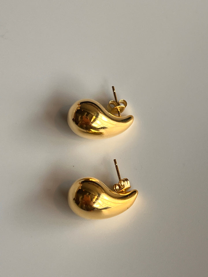 Frances Grace Silver Gold-Tone Bubble Teardrop Earrings (Large)