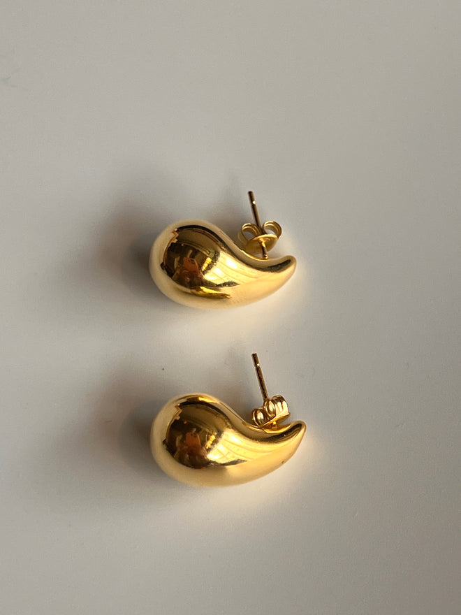 Load image into Gallery viewer, Frances Grace Silver Gold-Tone Bubble Teardrop Earrings (Large)
