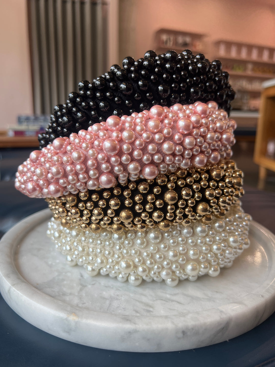 FRANCESGRACE White Beaded Statement Headband - HOLDENGRACE - HOLDENGRACE