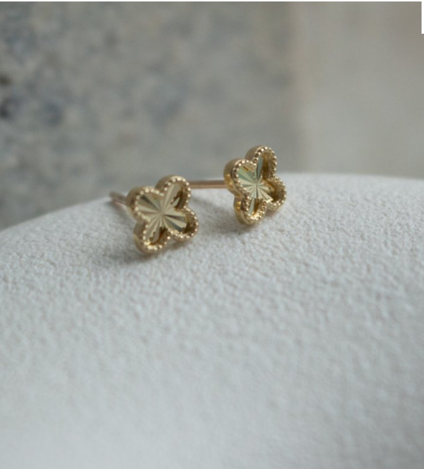 Frances Grace 10K Canadian Gold Four-Leaf Clover Stud Earrings