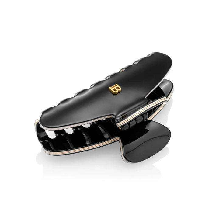 Medium Hair Claw Clip in Black with Nude Edge