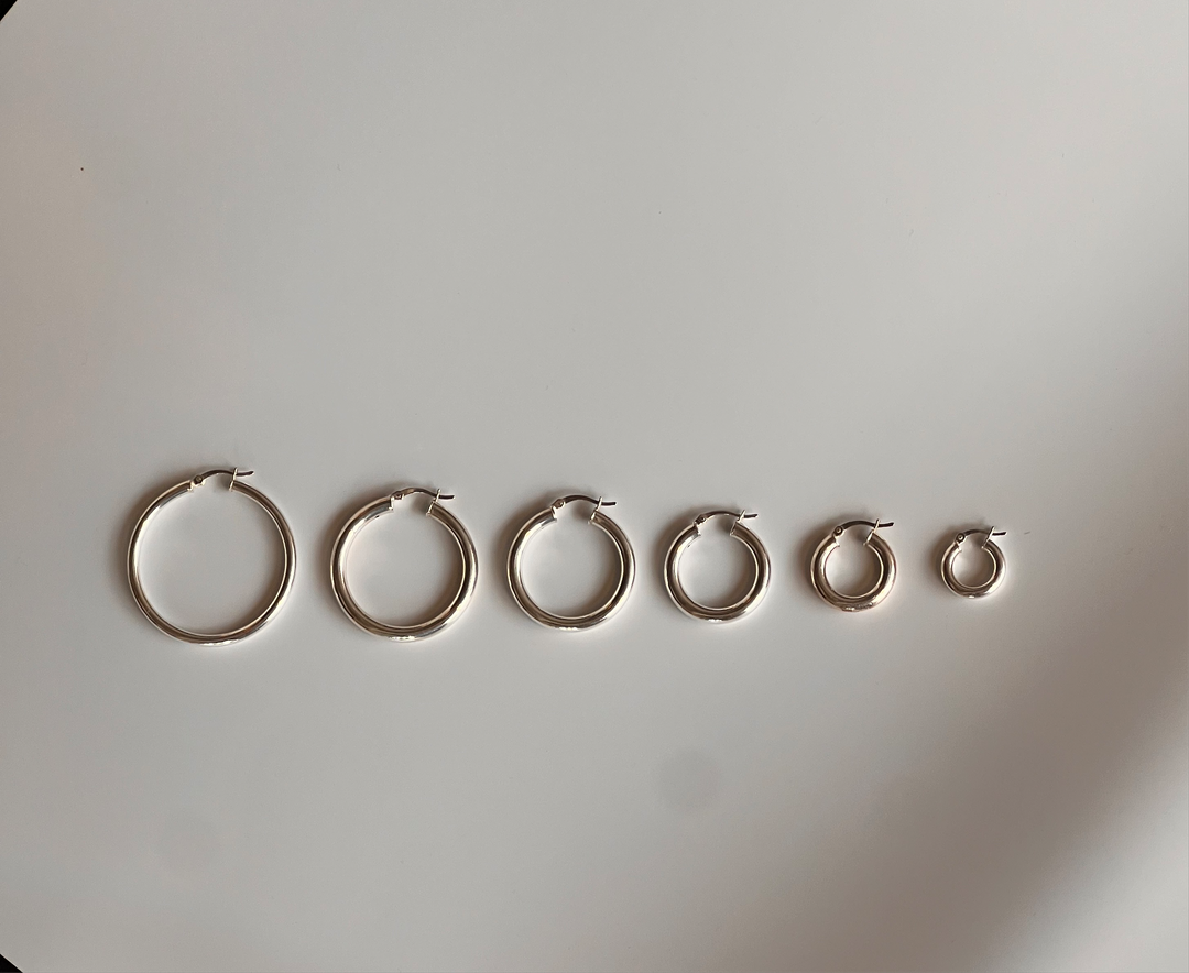 Silver Tube Hoop Earrings XS