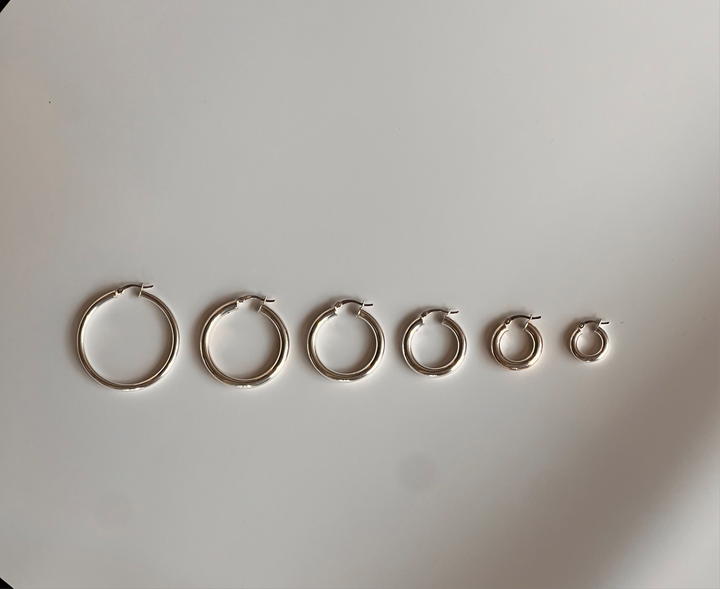 Silver Tube Hoop Earrings XS