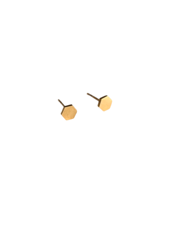 Frances Grace 10K Gold Hexagon Stud Earrings