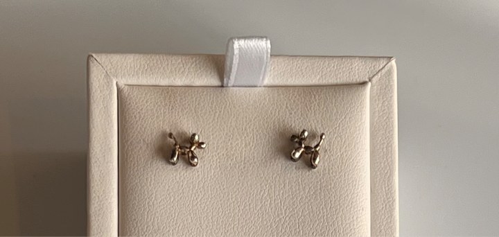 Balloon Dog Silver Stud Earrings