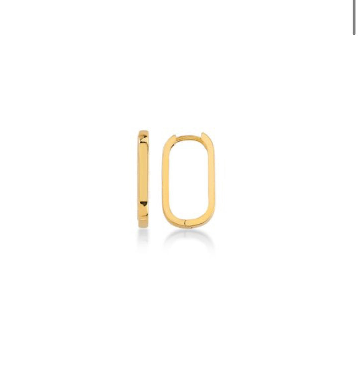 Frances Grace 10K Canadian Gold Paperclip Oval Hoop Earrings