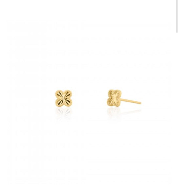 Frances Grace 10K Canadian Gold Four-Leaf Clover Stud Earrings