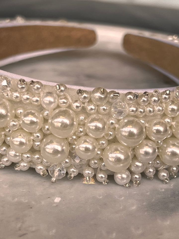 FRANCESGRACE Pearl Embellished Headband - HOLDENGRACE - HOLDENGRACE