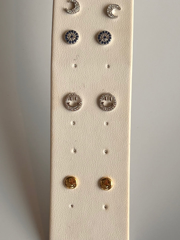 Frances Grace Crystal Happy Face Earrings