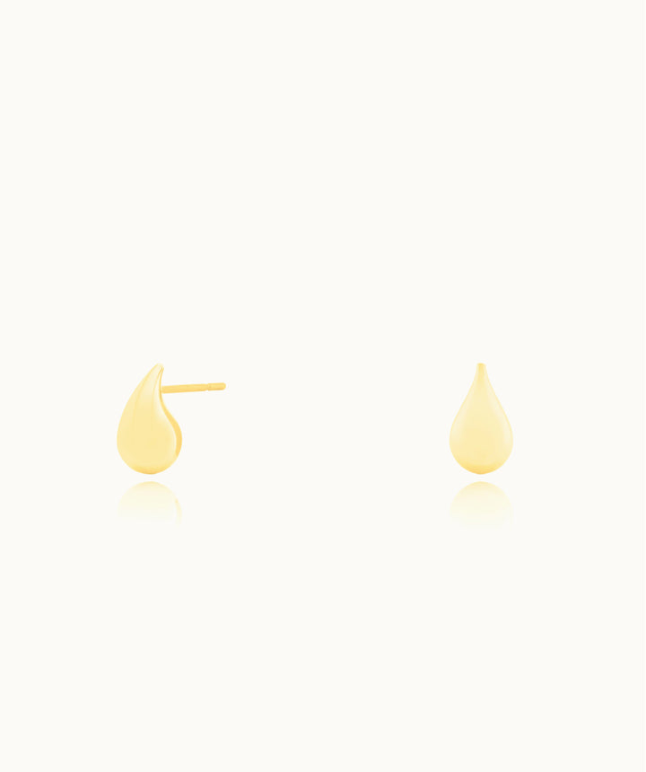 FRANCES GRACE 10K YELLOW GOLD CHUNKY 12MM TEAR DROP STUD EARRINGS