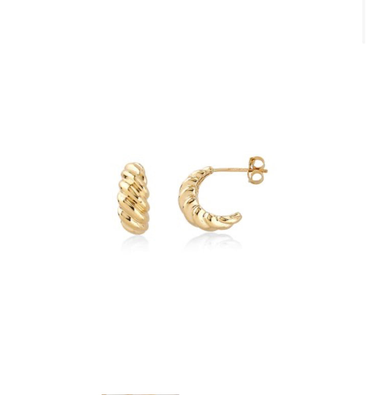 Frances Grace 10K Canadian Gold Croissant Hoop Earrings