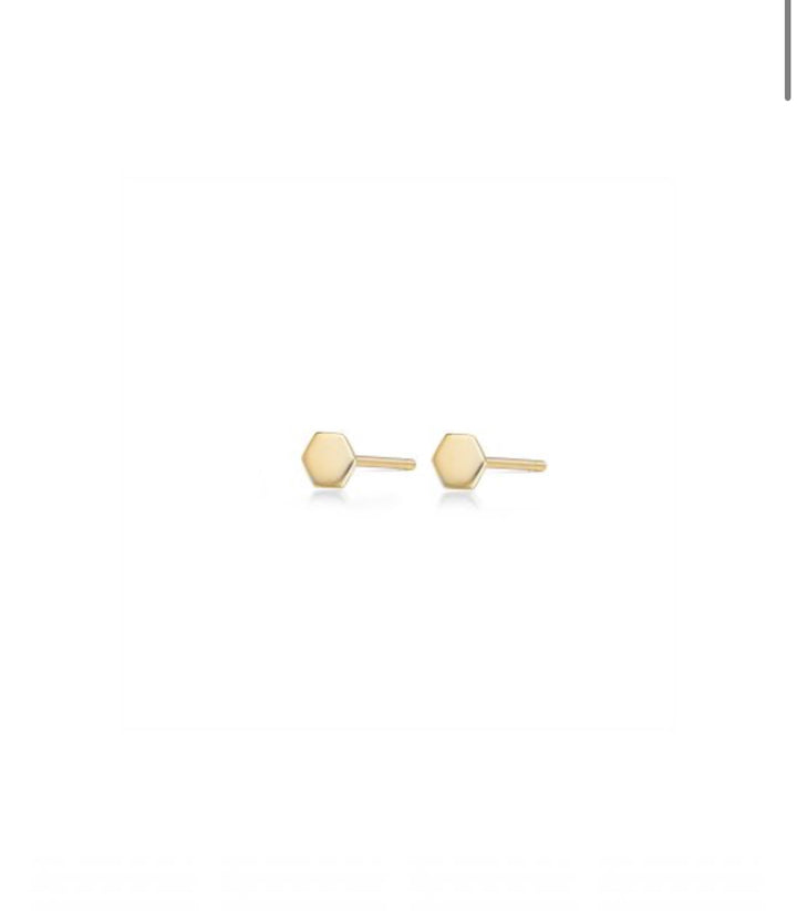 Frances Grace 10K Gold Hexagon Stud Earrings