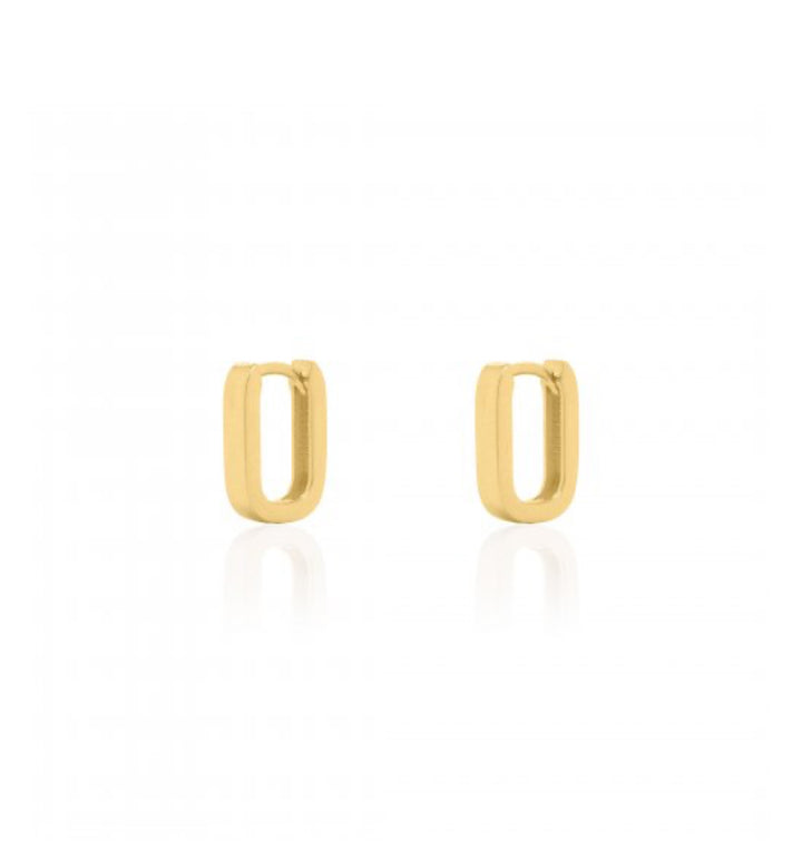 Frances Grace 10K Gold Flat Paperclip Oval Mini Earrings
