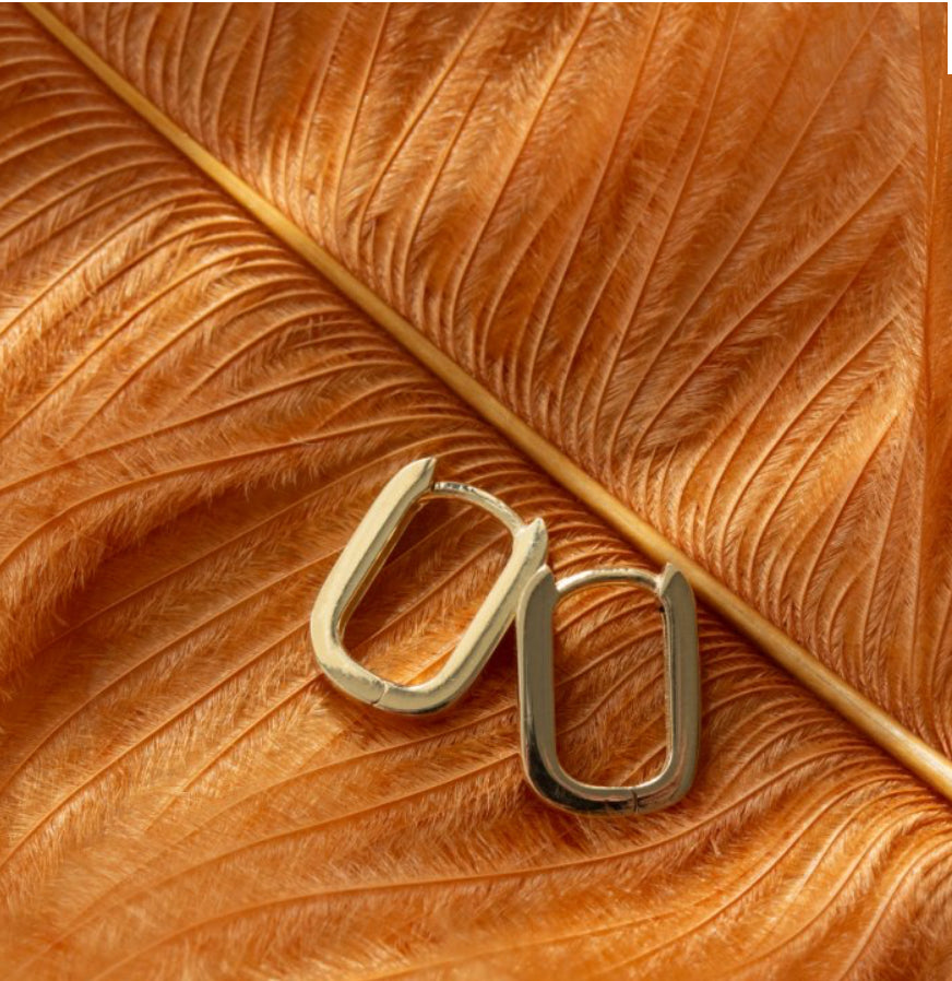 Frances Grace 10K Gold Flat Paperclip Oval Mini Earrings