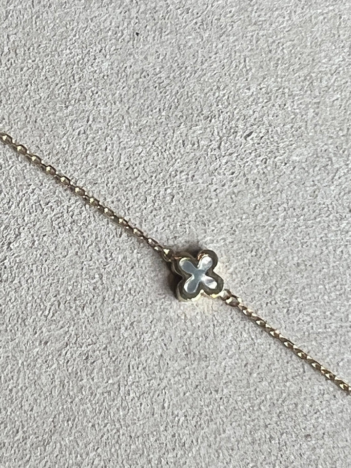 Frances Grace 10K Canadian Gold Mother-of-Pearl Four-Leaf Clover Bracelet