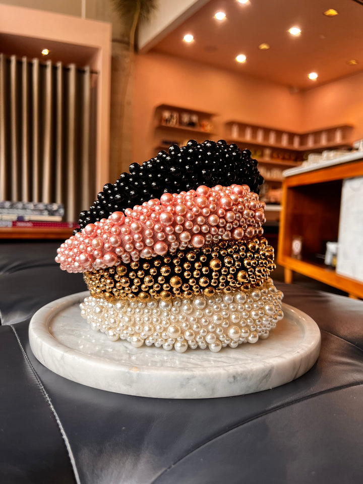 FRANCESGRACE Gold Beaded Statement Headband - HOLDENGRACE - HOLDENGRACE