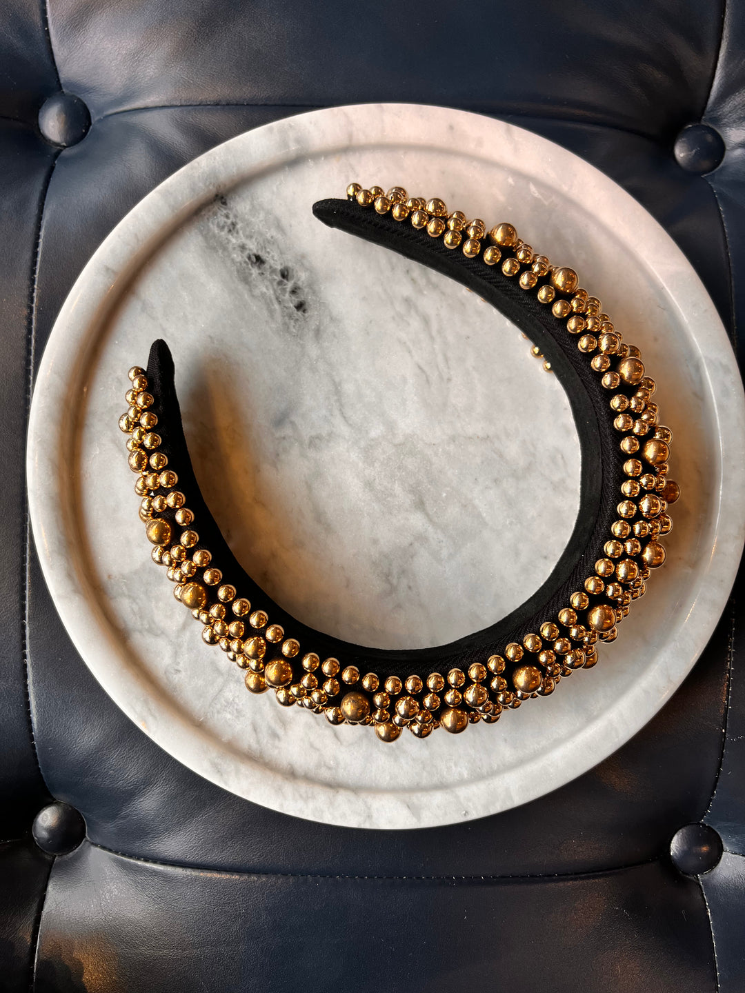 FRANCESGRACE Gold Beaded Statement Headband - HOLDENGRACE - HOLDENGRACE