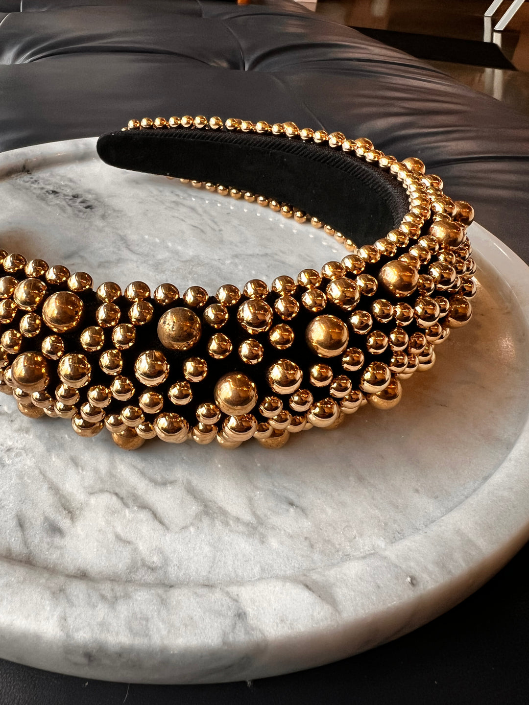FRANCESGRACE Gold Beaded Statement Headband - HOLDENGRACE - HOLDENGRACE
