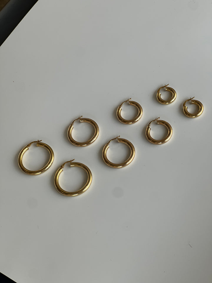 Frances Grace 10K Canadian Gold Medium Tube Hoop Earrings
