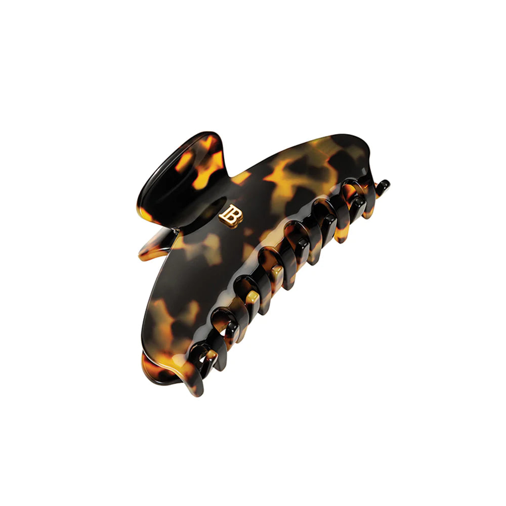 Medium Hair Claw Clip in Black with Nude Edge